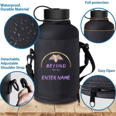 64oz Buzio Waterbottle with Carrying Pouch with name Thumbnail