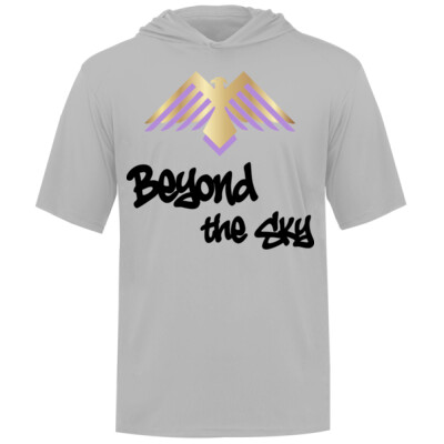 Adult Beyond the Sky Spraypaint Short Sleeve Drifit Hoodie - Black Thumbnail