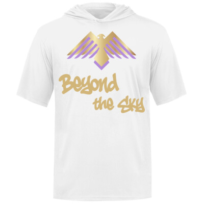 Adult Beyond the Sky Spraypaint Short Sleeve Drifit Hoodie - Gold Thumbnail