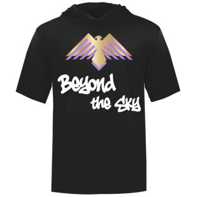 Adult Beyond the Sky Spraypaint Short Sleeve Drifit Hoodie - White Thumbnail