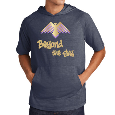 Beyond the Sky Spraypaint Short Sleeve Triblend Hoodie - Gold Thumbnail