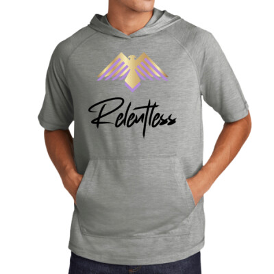 Relentless Short Sleeve Triblend Hoodie - Black Thumbnail