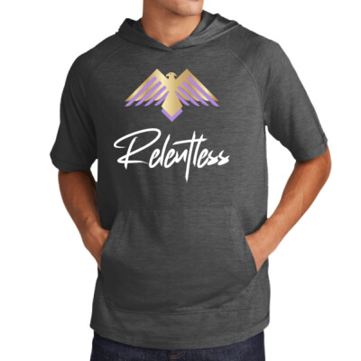 Relentless Short Sleeve Triblend Hoodie - White Thumbnail